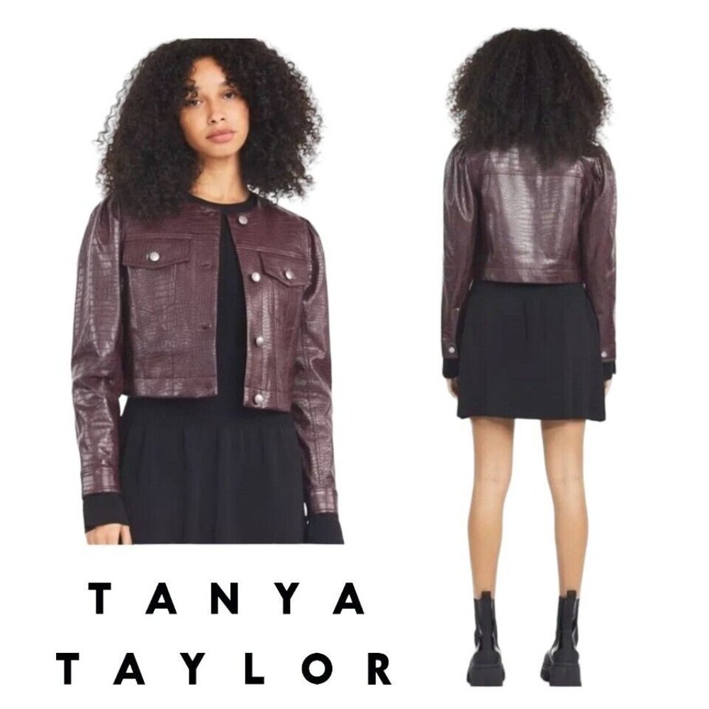 Tanya‎ Taylor Dakota Cropped Croc Textured Jacket Size Small NWT MSRP $545